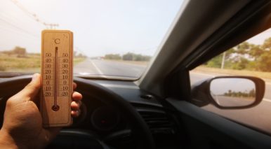 Thermometer,In,Car,With,Hot,Temperature,At,Road,In,Thailand